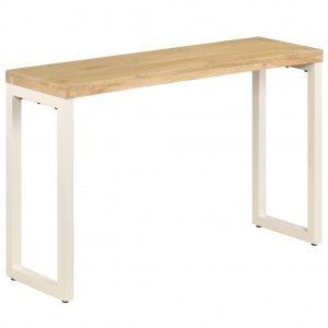 Τραπέζι κονσόλα 120x35x76 εκ από μασίφ ξύλο μάνγκο και ατσάλι
