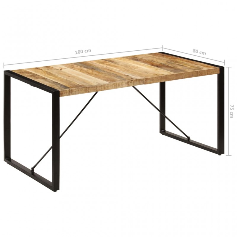 Τραπέζι φαγητού από μασίφ ξύλο μάνγκο 160x80x75 εκ