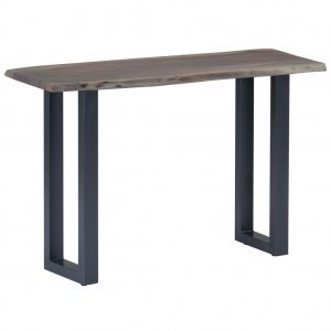 Τραπέζι κονσόλα γκρι 115x35x76 εκ μασίφ ξύλο ακακίας / σίδηρ&om