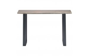Τραπέζι κονσόλα γκρι 115x35x76 εκ μασίφ ξύλο ακακίας / σίδηρ&om