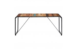 Τραπέζι από μασίφ ανακυκλωμένο ξύλο και καμπυλωτά άκρα 180x90x76 εκ