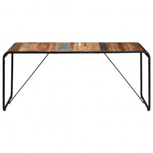 Τραπέζι από μασίφ ανακυκλωμένο ξύλο και καμπυλωτά άκρα 180x90x76 εκ
