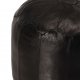 Πουφ μαύρο από γνήσιο δέρμα κατσίκας 40x35 εκ
