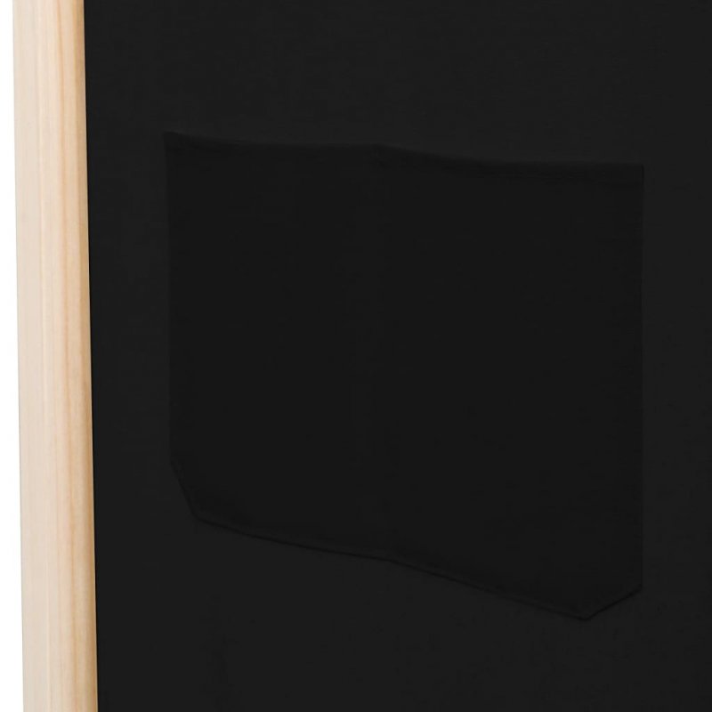 Διαχωριστικό δωματίου με 5 πάνελ με μαύρο ύφασμα και σκελετό από ξύλο ελάτης 200x170 εκ