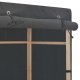 Ντουλάπα με τρία ράφια από ξύλο και σκούρο γκρι ύφασμα 110x40x170 εκ