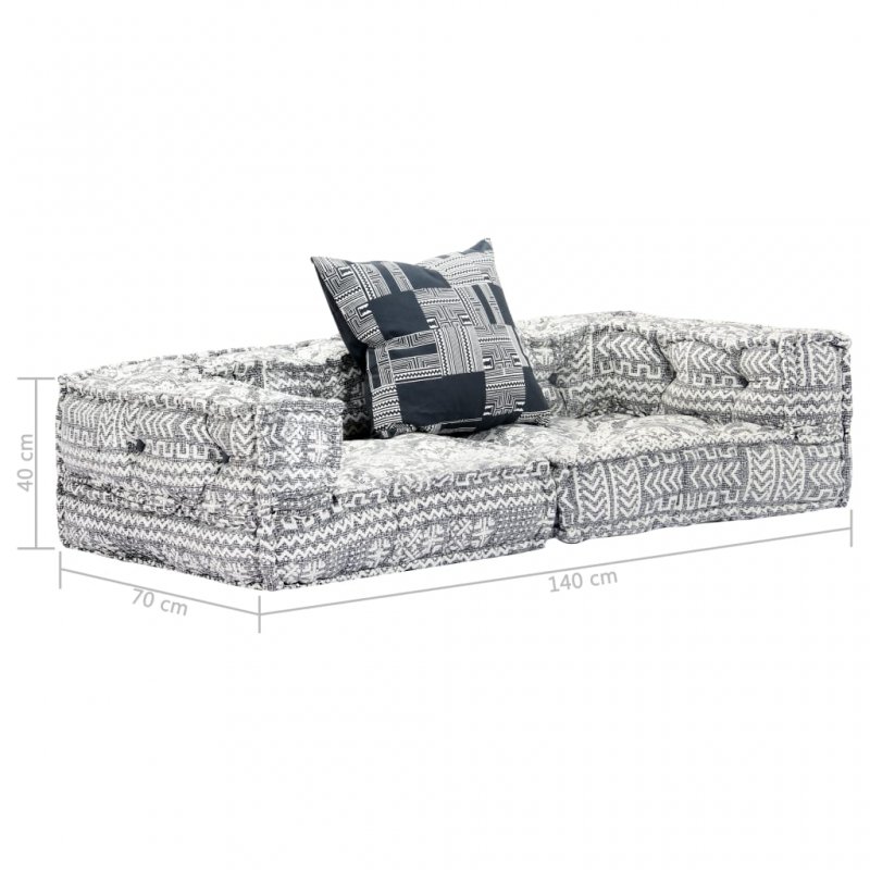 Καναπές - Κρεβάτι Διθέσιος Αρθρωτός Γκρι Υφασμάτινος | Echo Deco