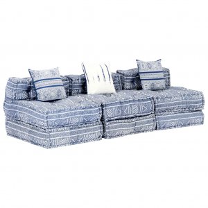 Καναπές - Κρεβάτι Τριθέσιος Αρθρωτός Ίντιγκο Υφασμ