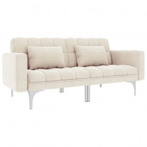 Καναπές - Κρεβάτι Κρεμ Υφασμάτινος