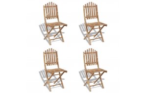 Καρέκλες Πτυσσόμενες 4 τεμ. από Μπαμπού