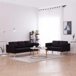 Σετ Σαλονιού 2 Τεμαχίων Μαύρο Υφασμάτινο | Echo Deco