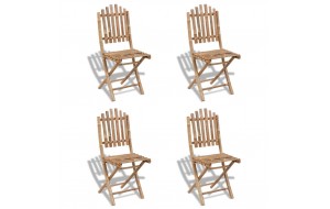 Καρέκλες Πτυσσόμενες 4 τεμ. από Μπαμπού