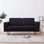 Καναπές διθέσιος μαύρος υφασμάτινος 156x82x75 εκ