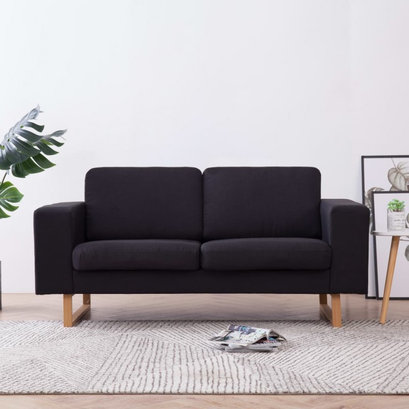 Καναπές διθέσιος μαύρος υφασμάτινος 156x82x75 εκ