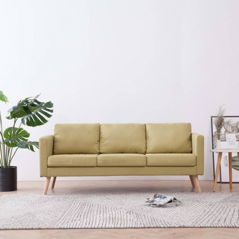 Καναπές Τριθέσιος Πράσινος Υφασμάτινος | Echo Deco