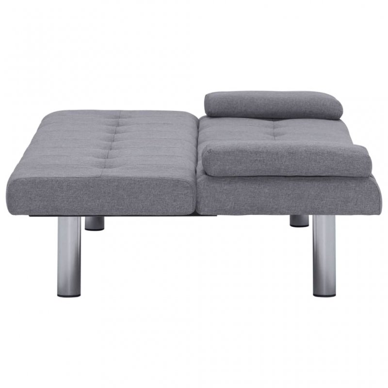 Καναπές - Κρεβάτι με Δύο Μαξιλάρια Ανοιχτό Γκρι από Πολυεστέρα | Echo Deco