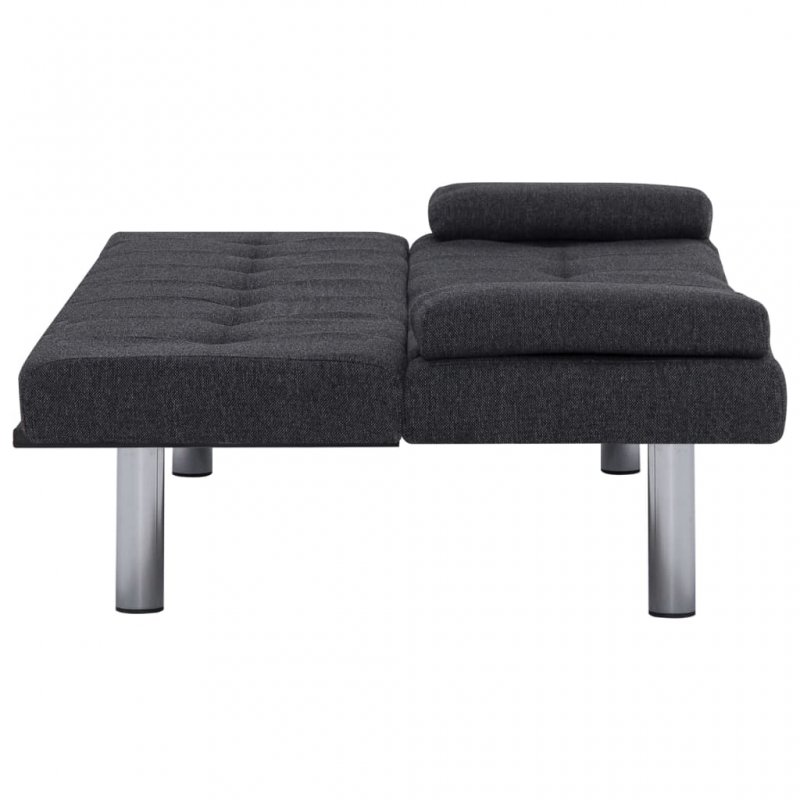 Καναπές - Κρεβάτι με Δύο Μαξιλάρια Σκούρο Γκρι από Πολυεστέρα | Echo Deco