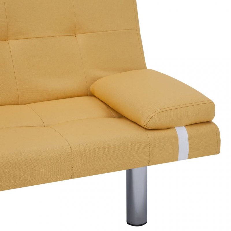 Καναπές - Κρεβάτι με Δύο Μαξιλάρια Κίτρινος από Πολυεστέρα | Echo Deco