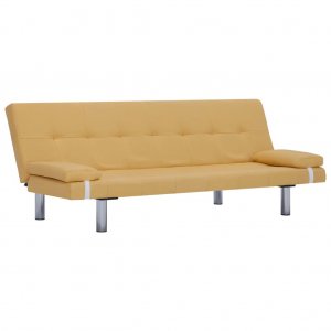 Καναπές - Κρεβάτι με Δύο Μαξιλάρια Κίτρινος από Πολυ&ep