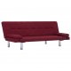 Καναπές - Κρεβάτι με Δύο Μαξιλάρια Μπορντό από Πολυεστέρα | Echo Deco