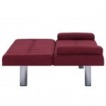 Καναπές - Κρεβάτι με Δύο Μαξιλάρια Μπορντό από Πολυεστέρα