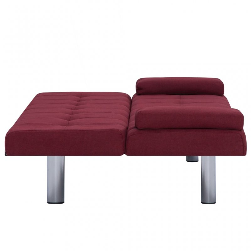 Καναπές - Κρεβάτι με Δύο Μαξιλάρια Μπορντό από Πολυεστέρα | Echo Deco