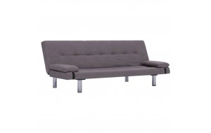 Καναπές - Κρεβάτι με Δύο Μαξιλάρια Χρώμα Taupe από Πολυεσ&tau
