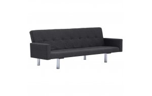 Καναπές - Κρεβάτι με Μπράτσα Σκούρο Γκρι από Πολυεσ&