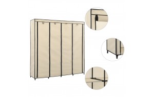 Ντουλάπα με 4 Αποθηκευτικά Τμήματα Κρεμ 175 x 45 x 170 εκ.