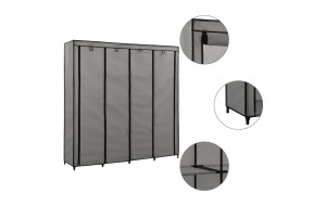 Ντουλάπα με 4 Αποθηκευτικά Τμήματα Γκρι 175 x 45 x 170 εκ.