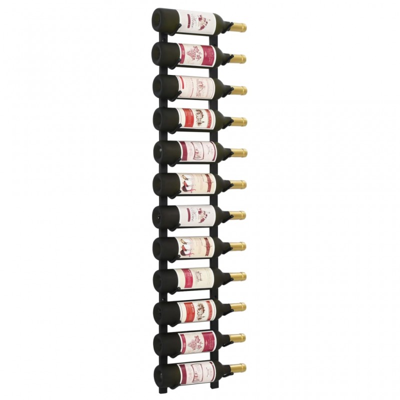 Βάση κρασιών τοίχου για 12 φιάλες μαύρη σιδερένια 19x11x120 εκ Βάση κρασιών τοίχου για 12 φιάλες μαύρη σιδερένια 19x11x120 εκ