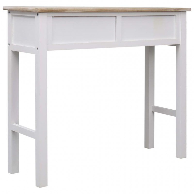 Τραπέζι κονσόλα λευκό / φυσικό χρώμα 90 x 30 x 77 εκ ξύλινο | Echo Deco