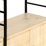 Ραφιέρα με 4 επίπεδα από μασίφ ξύλο μάνγκο 124x30x180 εκ