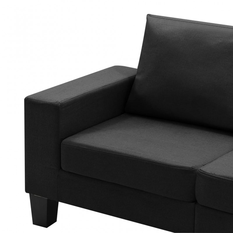 Καναπές Τετραθέσιος Μαύρος Υφασμάτινος | Echo Deco