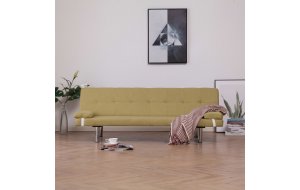 Καναπές - Κρεβάτι με Δύο Μαξιλάρια Πράσινος από Πολυ&eps