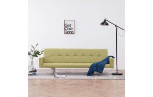 Καναπές - Κρεβάτι με Μπράτσα Πράσινος από Πολυεστέρα