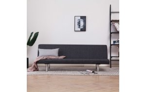 Καναπές - Κρεβάτι Σκούρο Γκρι από Πολυεστέρα