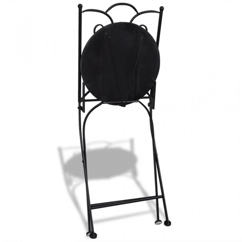 Καρέκλες Bistro Πτυσσόμενες 2 τεμ. Μαύρο / Λευκό Κεραμικές