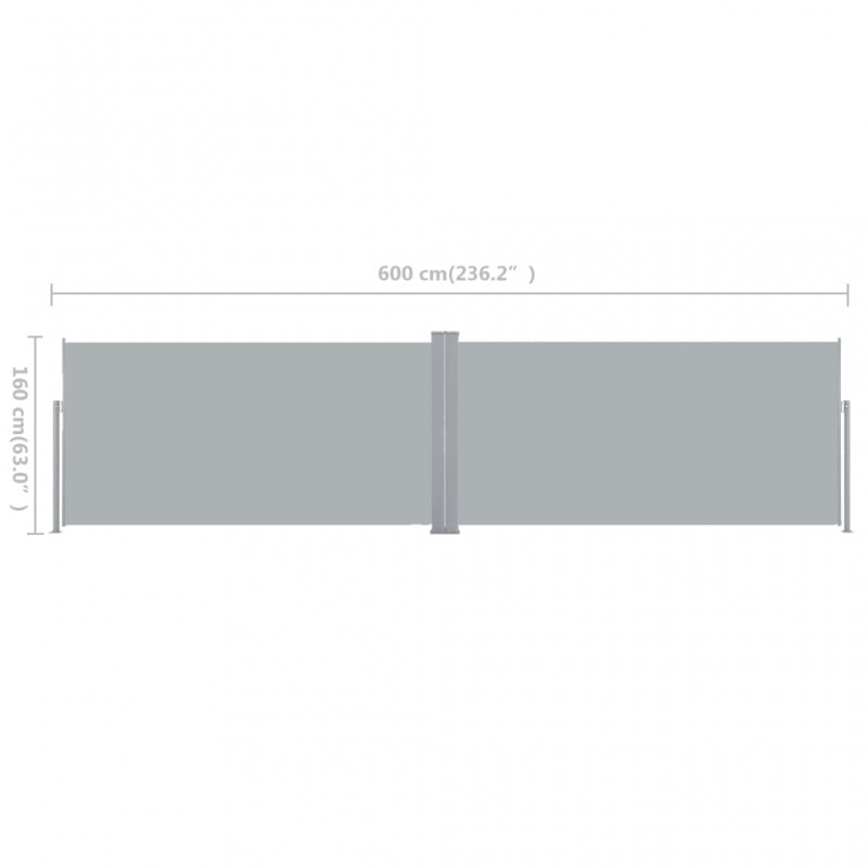 Σκίαστρο Πλαϊνό Συρόμενο Γκρι 160 x 600 εκ. | Echo Deco