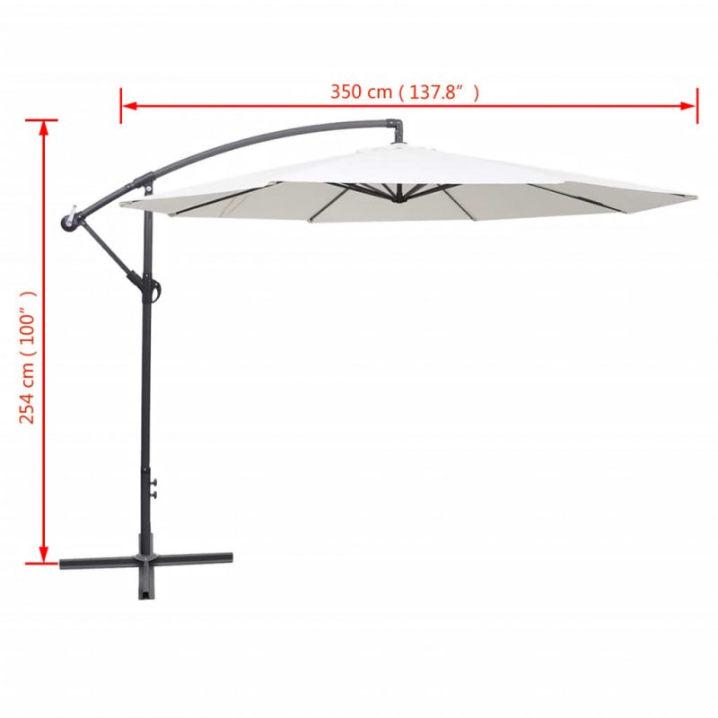 Ομπρέλα Κρεμαστή Λευκό της Άμμου 3,5 μ. | Echo Deco