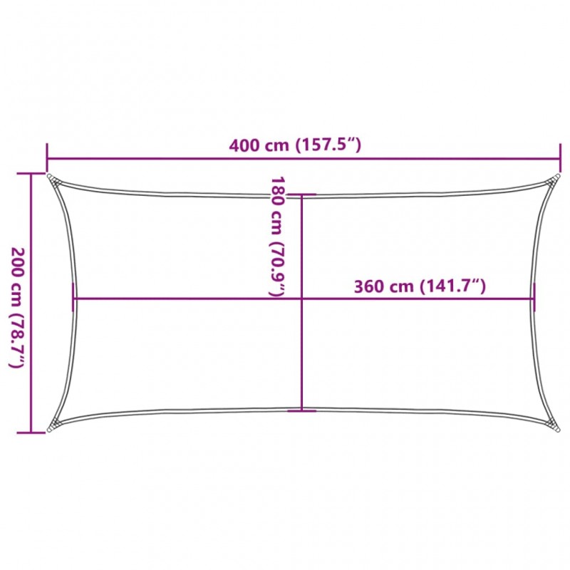 Πανί Σκίασης Ορθογώνιο Ανθρακί 2 x 4 μ. από HDPE