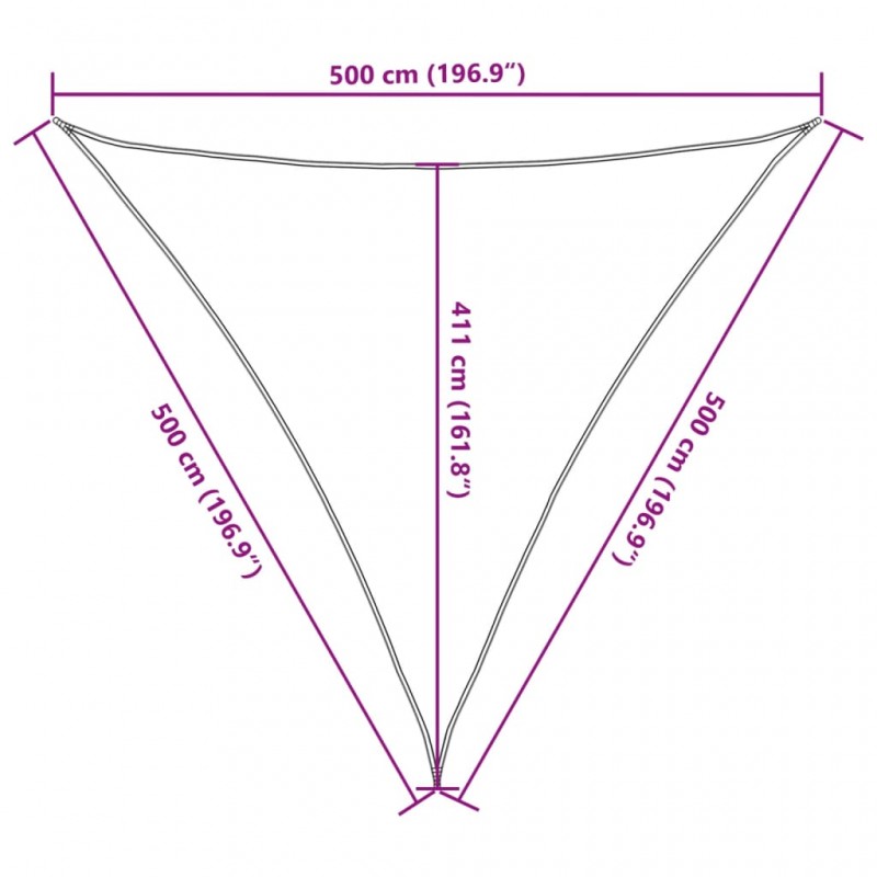 Πανί Σκίασης Τριγωνικό Ανθρακί 5 x 5 x 5 μ. από HDPE
