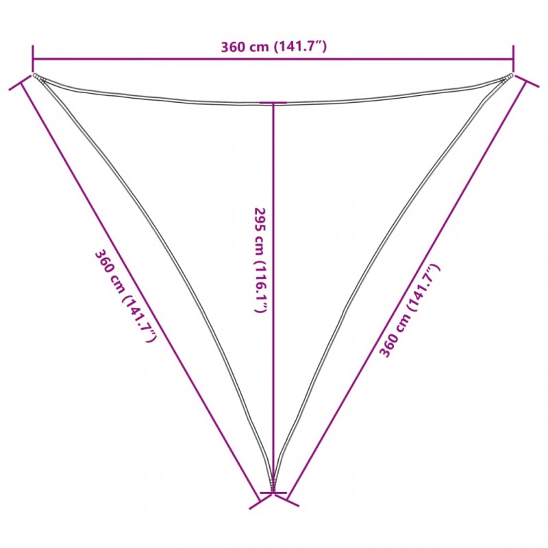 Πανί Σκίασης Τρίγωνο Ανθρακί 3,6 x 3,6 x 3,6 μ. Ύφασμα Oxford