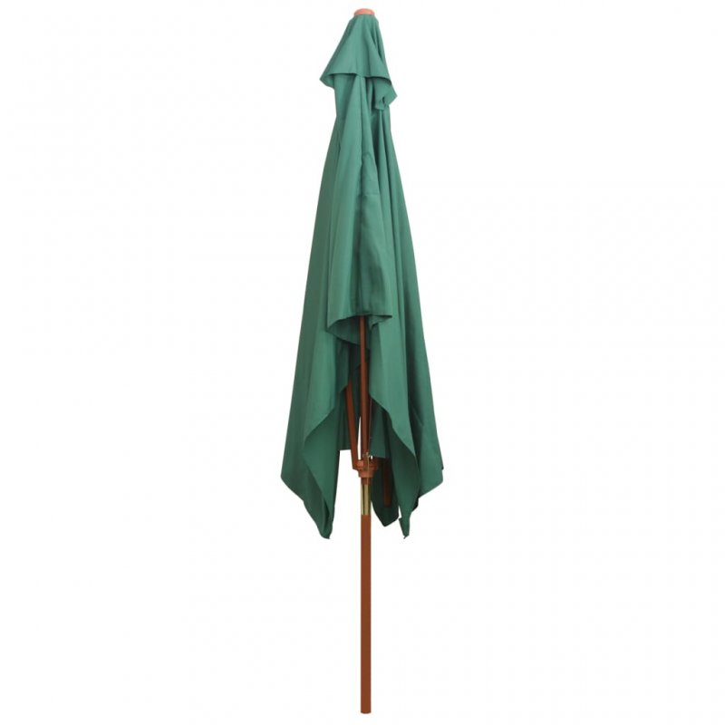 Ομπρέλα Πράσινη 200 x 300 εκ. με Ξύλινο Ιστό | Echo Deco