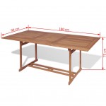 Τραπέζι κήπου από μασίφ ξύλο teak 180x90x75 εκ