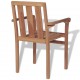 Καρέκλες κήπου στοιβαζόμενες σετ δύο τεμαχίων από μασίφ ξύλο teak