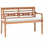 Παγκάκι Batavia από ξύλο teak με μαξιλάρια 120x51x84 εκ