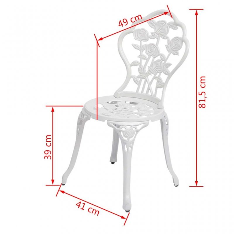 Καρέκλες Bistro 2 τεμ. Λευκές από Χυτό Αλουμίνιο | Echo Deco