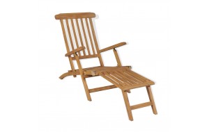 Ξαπλώστρα με Υποπόδιο από Μασίφ Ξύλο Teak