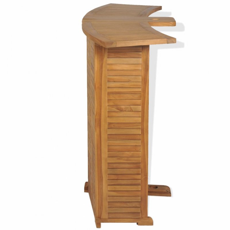 Σετ επίπλων bistro τριών τεμαχίων με πτυσσόμενες καρέκλες από μασίφ ξύλο teak