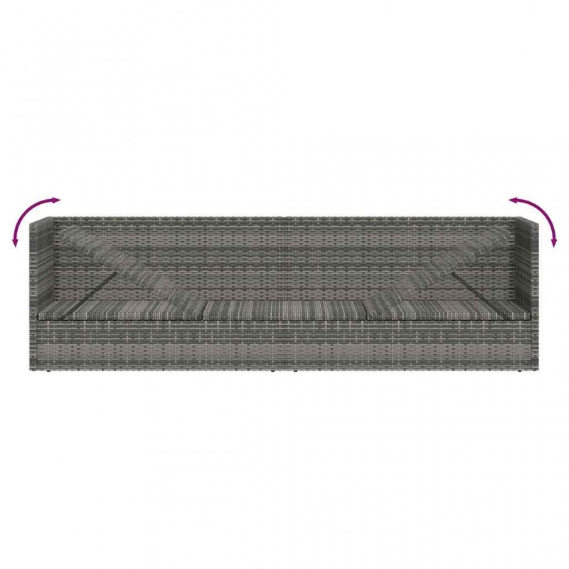 Ξαπλώστρα - Κρεβάτι Κήπου Γκρι 200 x 60 εκ. Συνθετικό Ρατάν | Echo Deco